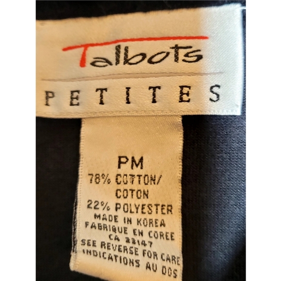 Talbots Petites Womens Velvet Shirt Shacket Size PM Floral Print Black Button Up - Picture 8 of 9